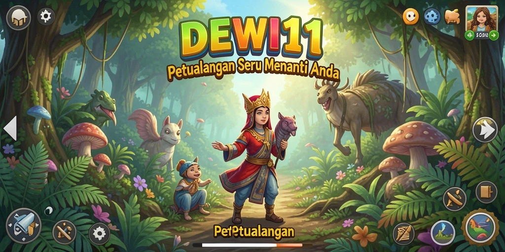 Tampilan antarmuka DEWI11 yang penuh warna dan interaktif.