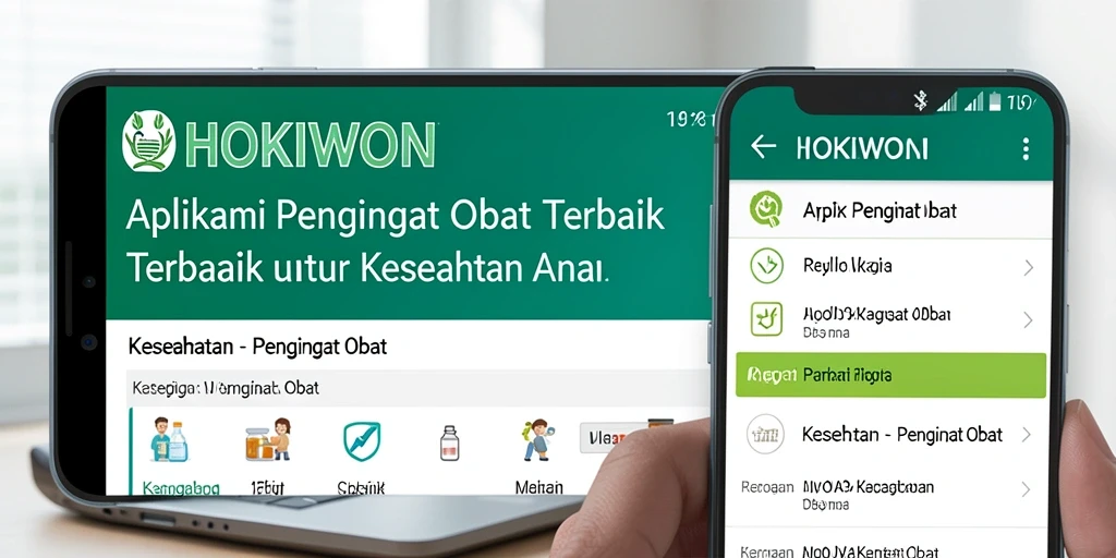 Tampilan antarmuka HOKIWON dengan fitur pengingat obat yang jelas.