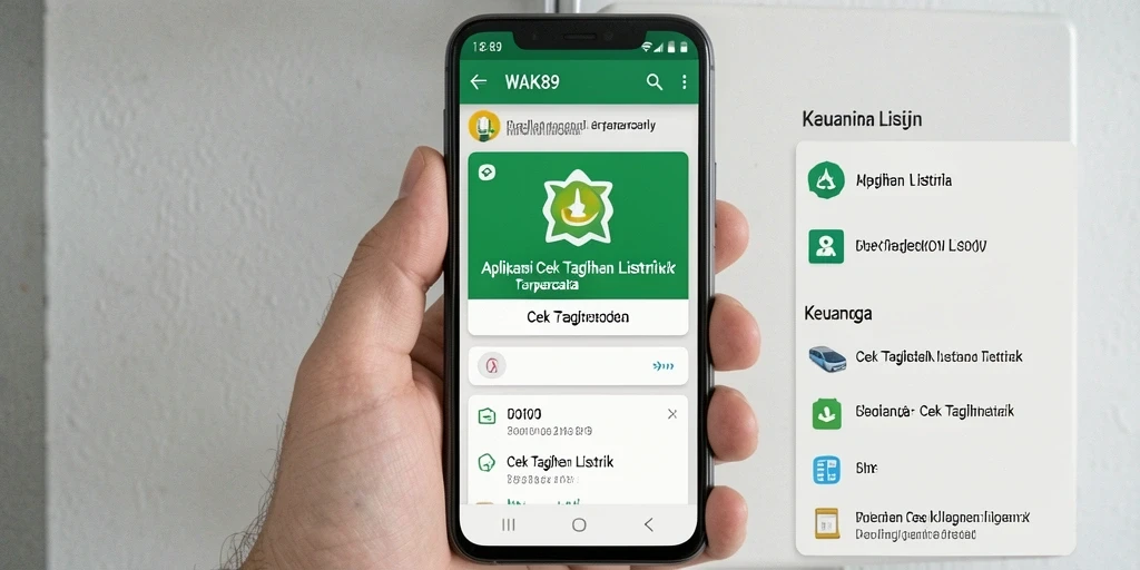 Tampilan antarmuka WAK89 yang sederhana dan fungsional untuk cek tagihan listrik.